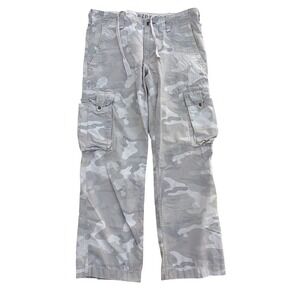 Kirra Mens Grey Camo Cargo Pants Size 32 Cotton Camo Utility Skate Trousers